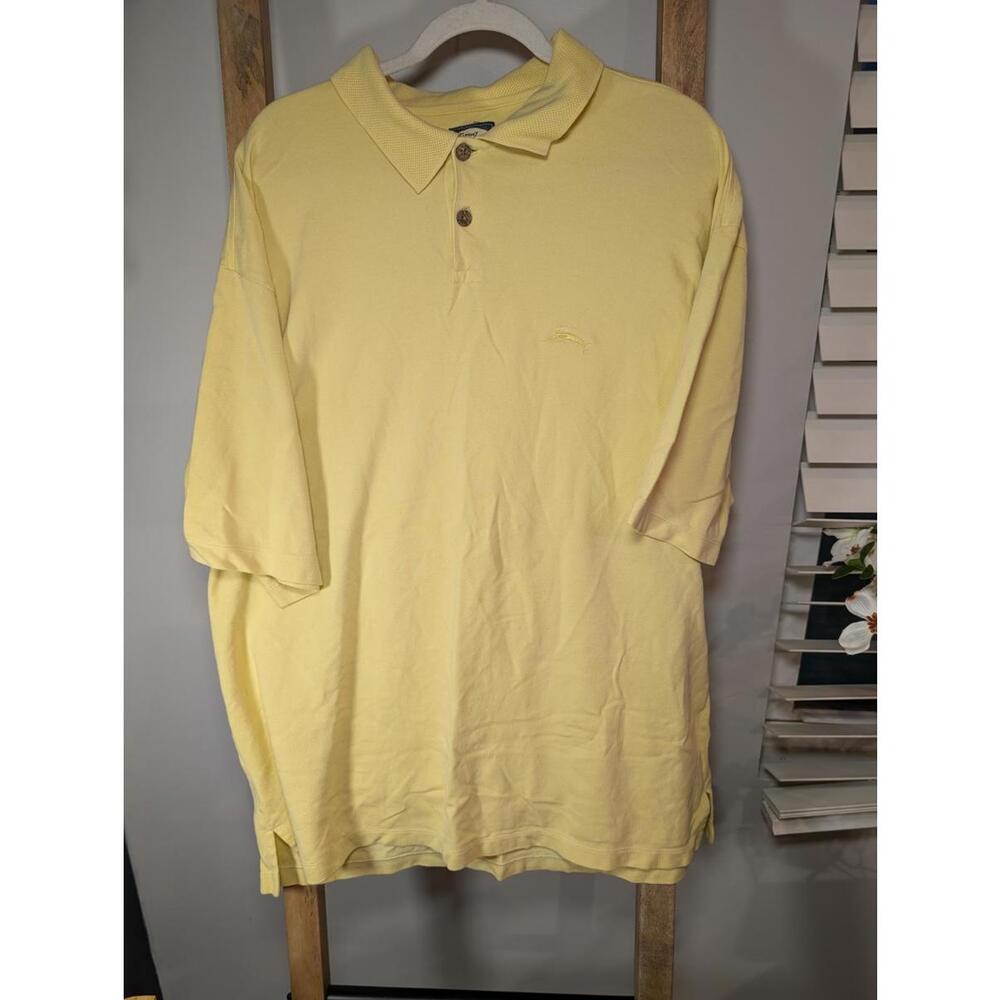 Tommy Bahama Yellow Polo Shirt XL 100% Cotton